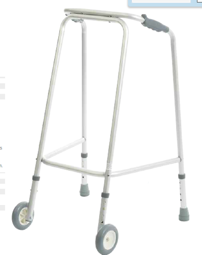 Walking frame with two wheels