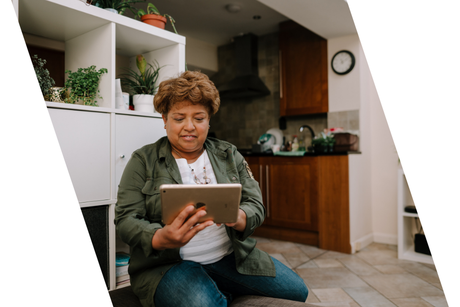 Woman using a tablet device