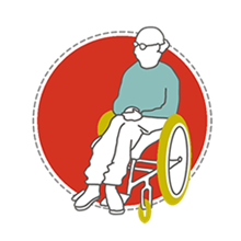 A person waiting in their wheelchair